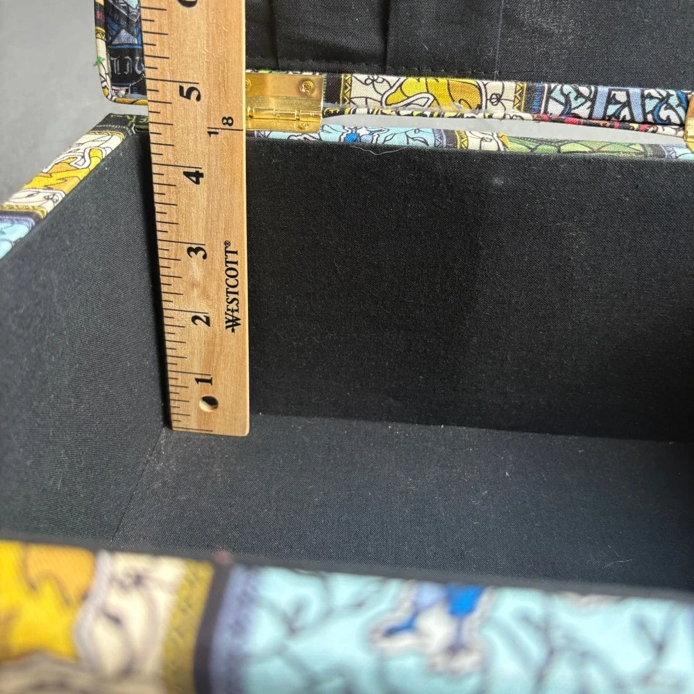 Harry Potter Stained Glass House Crests Fabric Sewing Basket Storage Box
